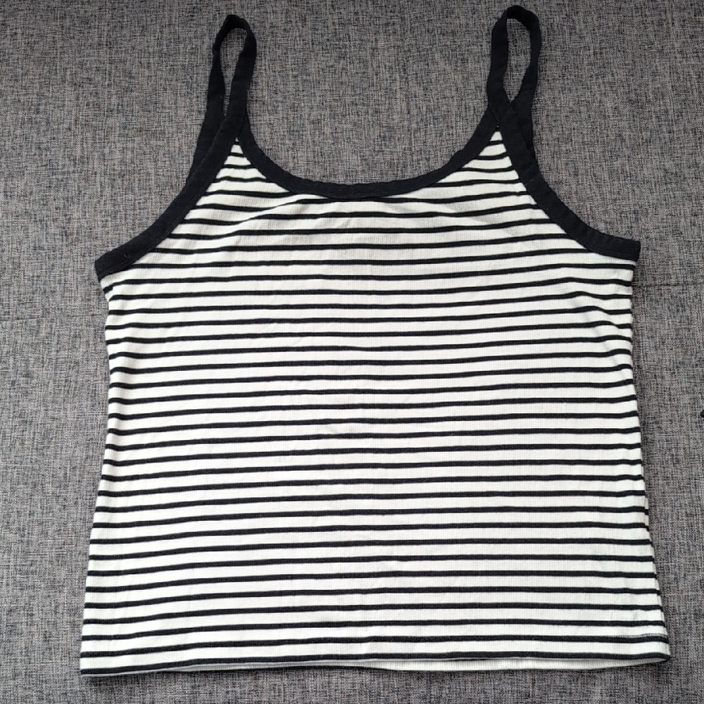 Striped Black and White Women's Tank Top